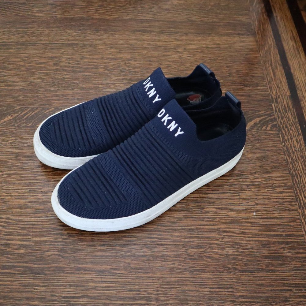 Navy DNKY Fabric Shoes, Size 8